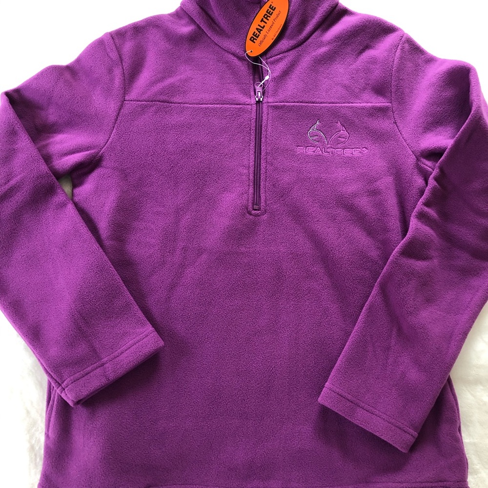 Real tree fleece jacket purple size small